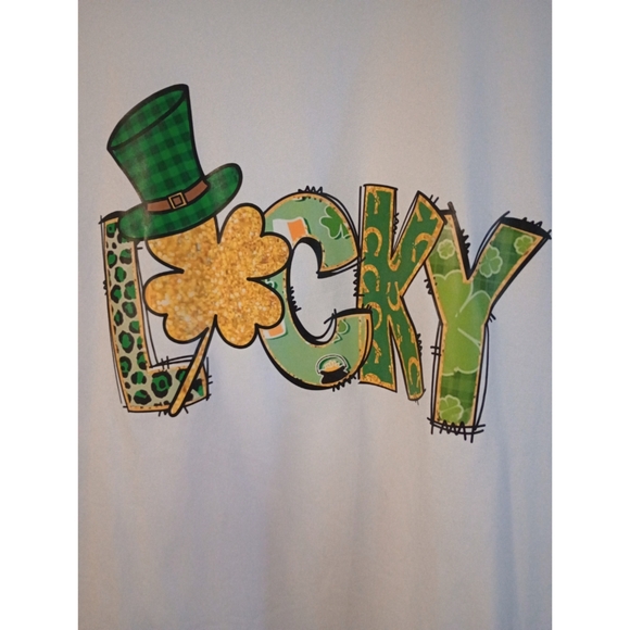 St. Patrick's Day Novelty "Lucky" T-Shirt Festive Holiday Leprechaun Hat Comfy - Picture 2 of 9